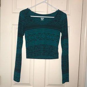 Blue patterned Crop top